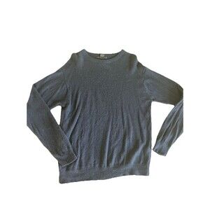 Geoffrey Beene Sweater Mens Large Blue Wool Cashmere Crewneck Knit Pullover